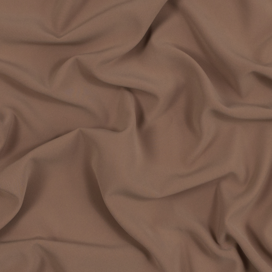 Italian Dark Beige Stretch Polyester Crepe | Mood Fabrics