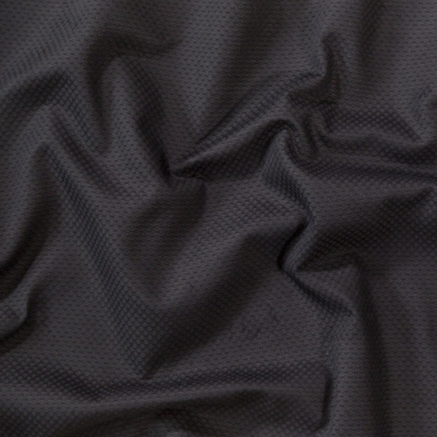 Maiori Black Bullseye Organic Cotton Pique | Mood Fabrics