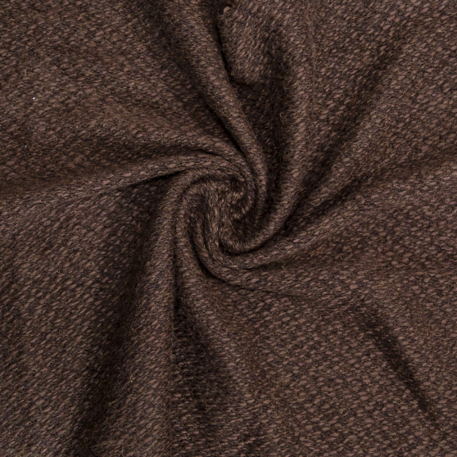 Italian Chocolate Brown Chunky Wool Knit | Mood Fabrics