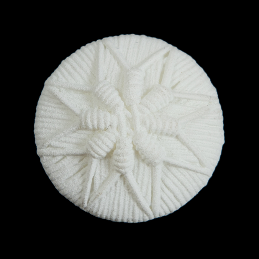 White Plastic Floral Shank Back Button - 44L/28mm | Mood Fabrics