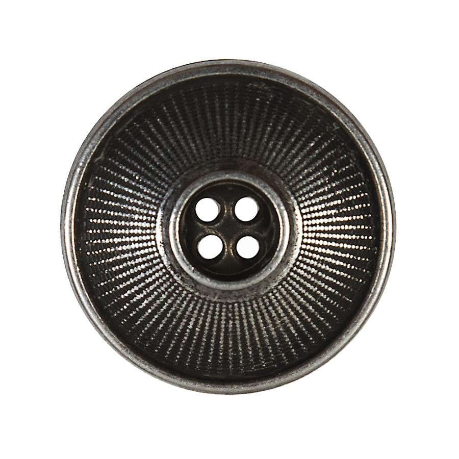 Italian Silver Metal 4-Hole Button - 44L/27mm | Mood Fabrics