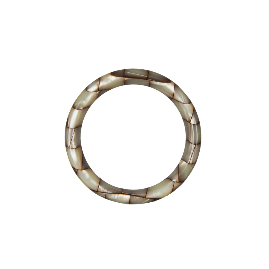 Beige and Green Plastic O-Ring - 1.75 | Mood Fabrics