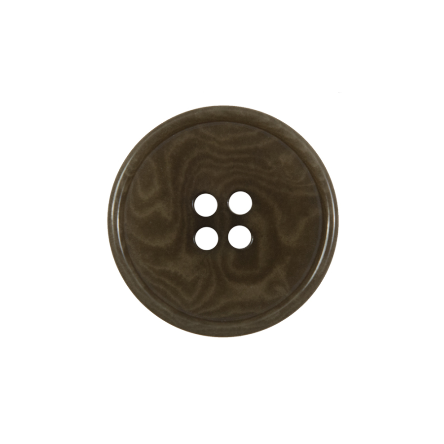 Olive Horn 4-Hole Button - 36L/23mm | Mood Fabrics