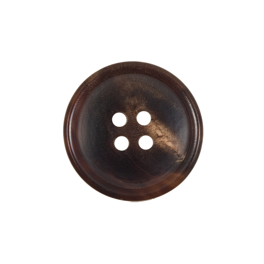 Brown Horn 4-Hole Button - 36L/23mm | Mood Fabrics