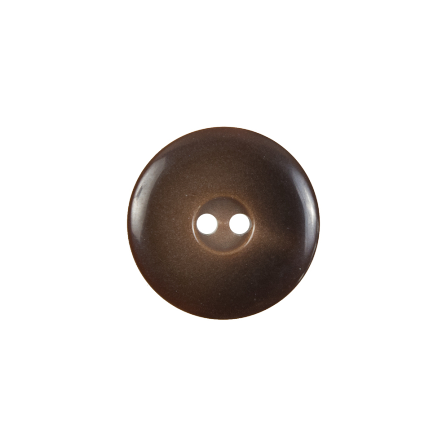 Brown Plastic 2-Hole Button - 28L/18mm | Mood Fabrics
