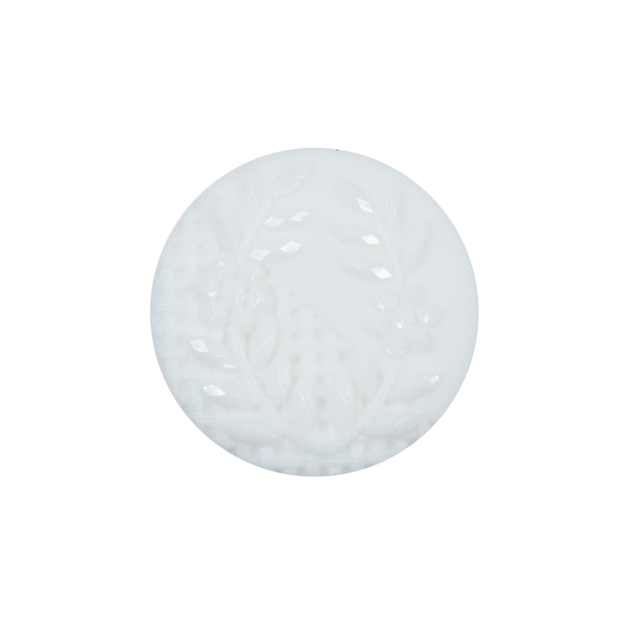 Italian Decorative White Shank Back Button - 36L/23mm | Mood Fabrics
