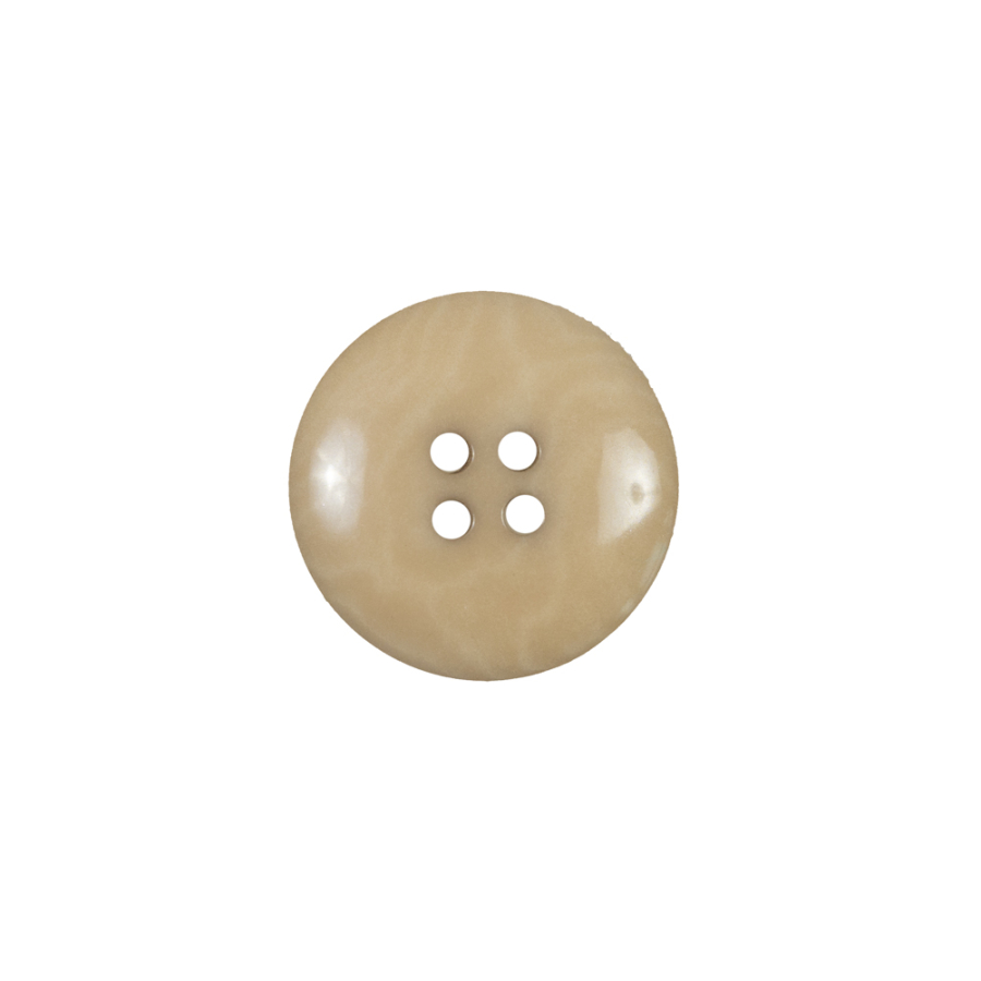 Beige Horn 4-Hole Button - 24L/15mm | Mood Fabrics