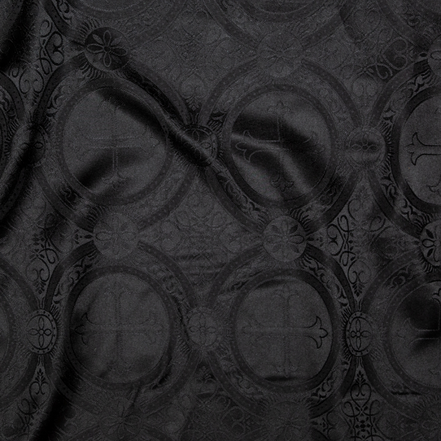 Black Ecclesiastical Jacquard | Mood Fabrics