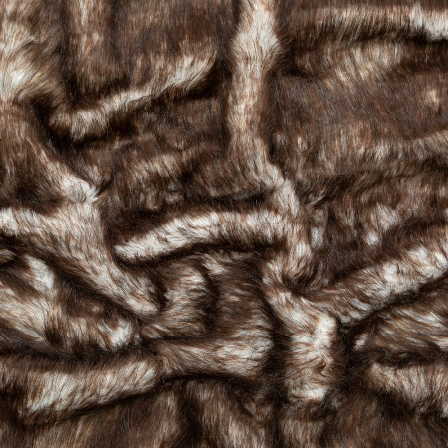 Brown Thick Faux Fur with White Roots | Mood Fabrics