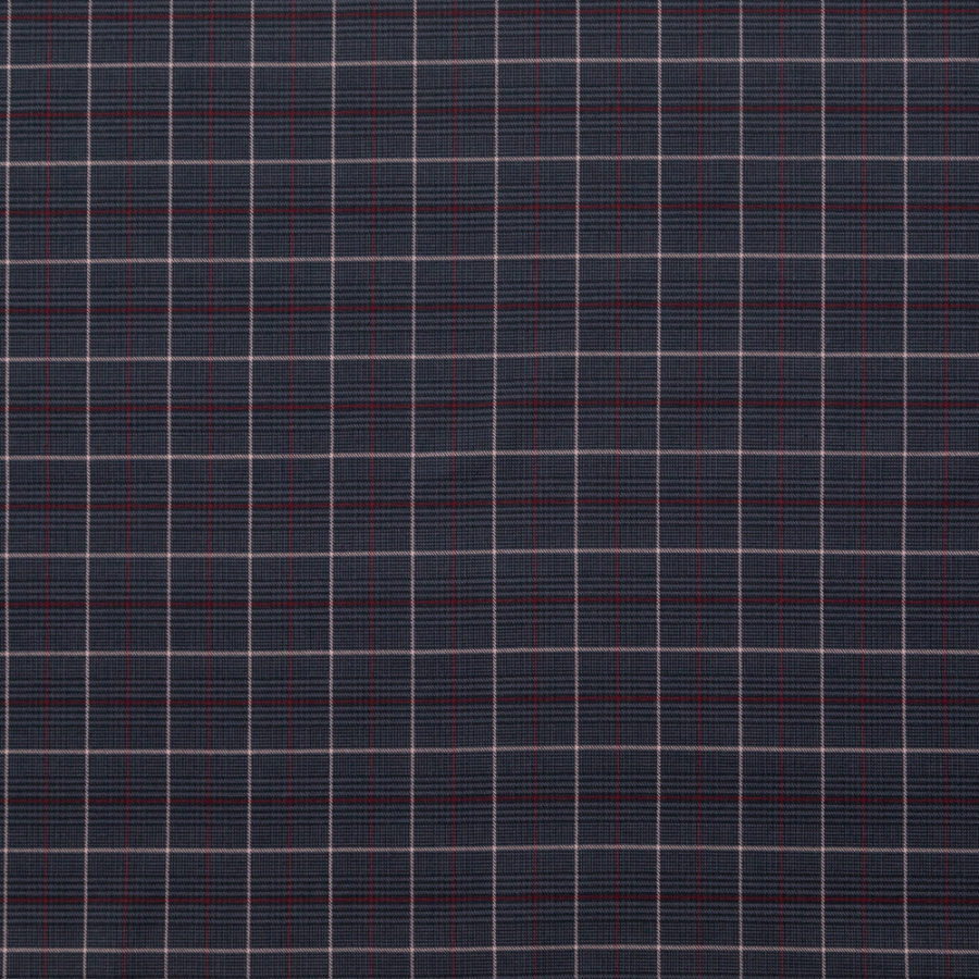 Rag & Bone Steel Blue, Orchid and Red Plaid Suiting | Mood Fabrics