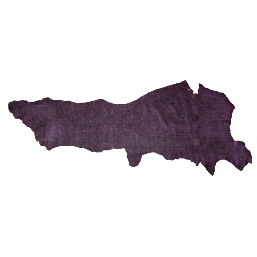Large Purple Alligator Embossed Half Cow Leather Hide | Mood Fabrics