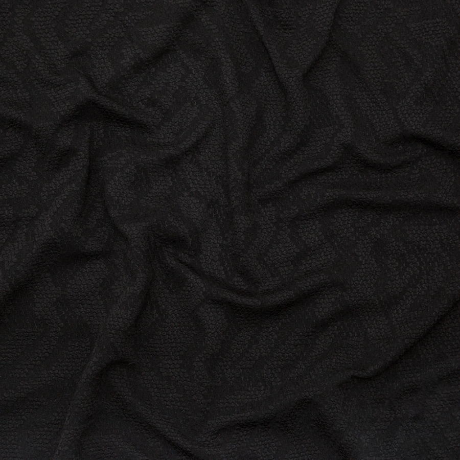 Black Tonal Python Patterned Knit Jacquard | Mood Fabrics