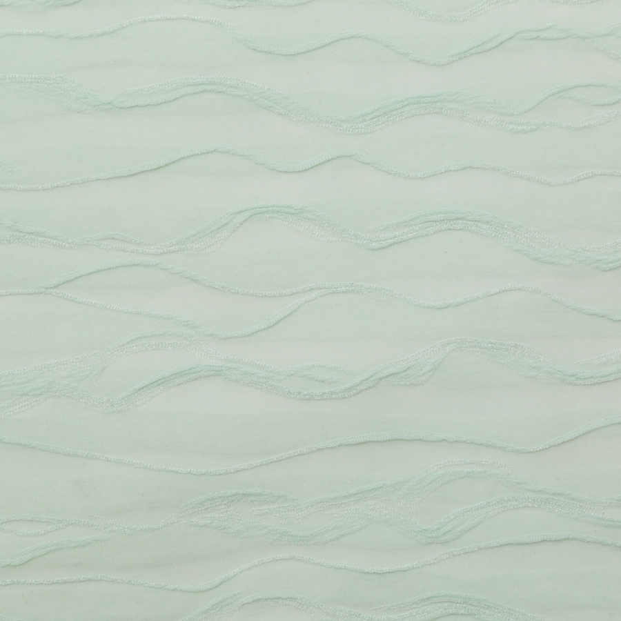 Mint Green Wavy Polyester Knit | Mood Fabrics