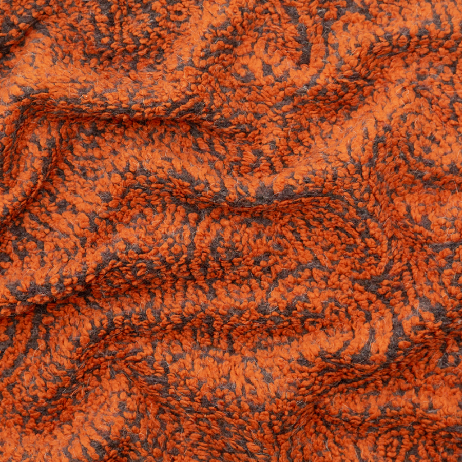 Orange and Gray Two-Tone Wool Knit | Mood Fabrics
