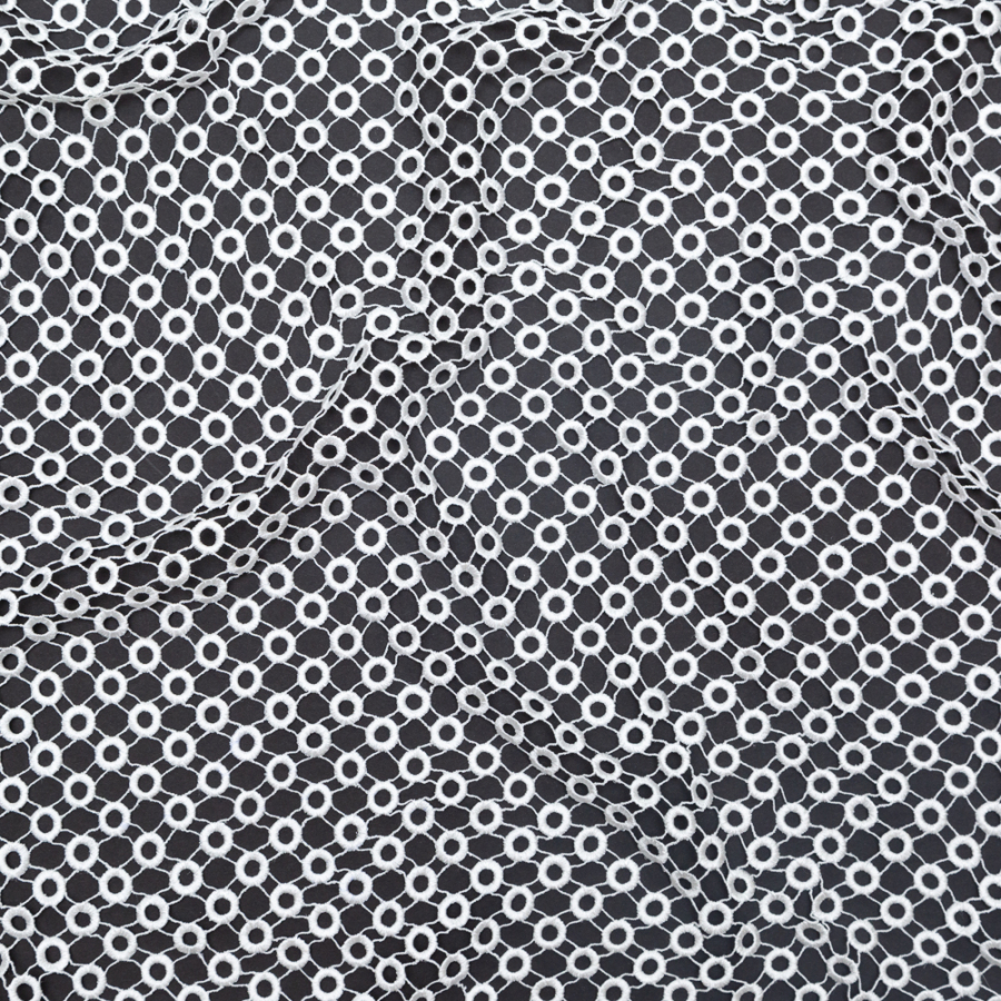 Off-White Circles Geometric Guipure Lace | Mood Fabrics