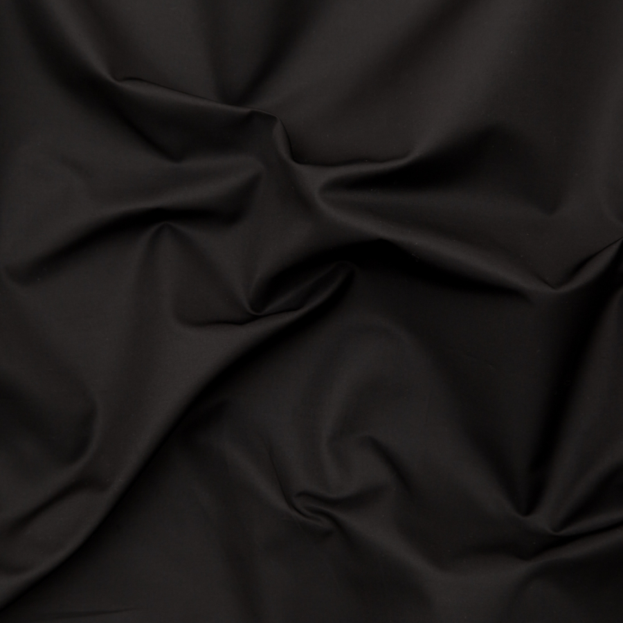 Italian Black Silk and Cotton Dull Satin | Mood Fabrics