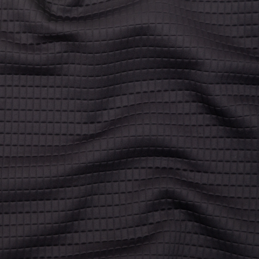 Italian Black Rectangular Quilted Stretch Knit | Mood Fabrics