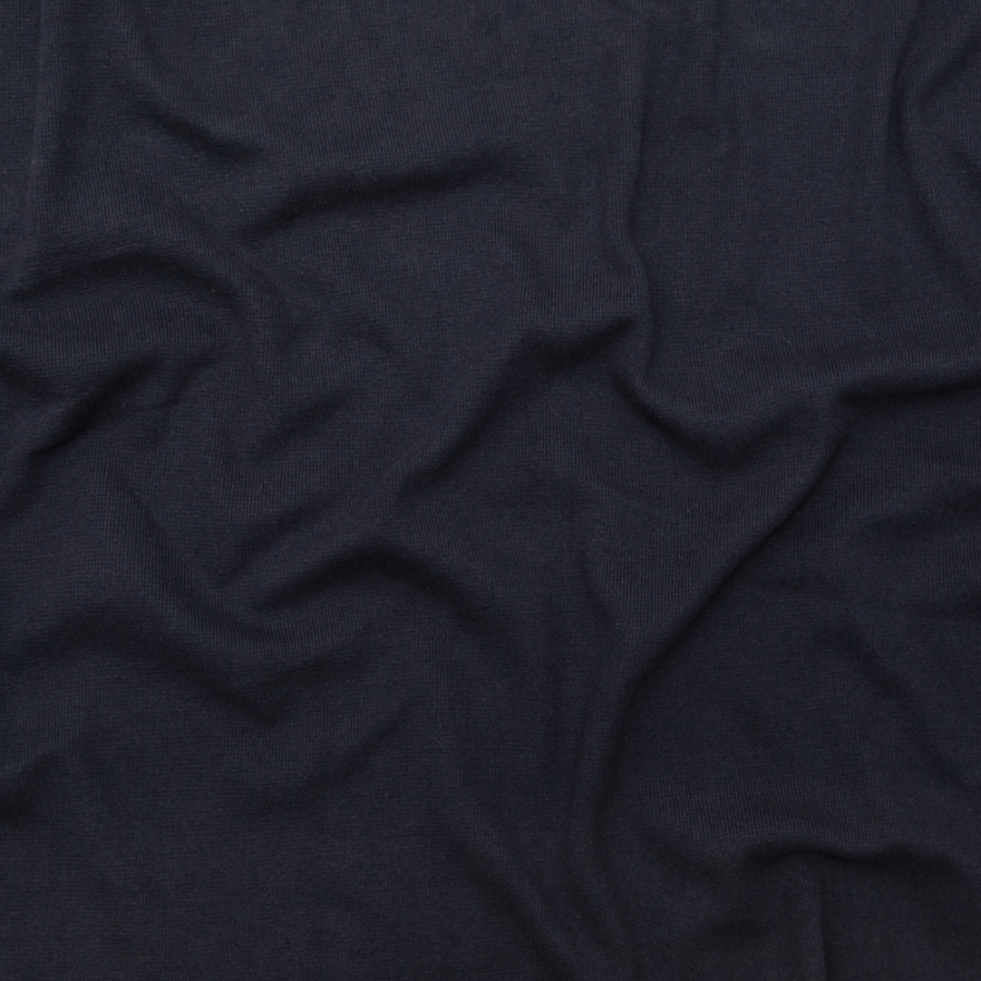 Dark Navy Heavy 1x1 Cotton Rib Knit | Mood Fabrics