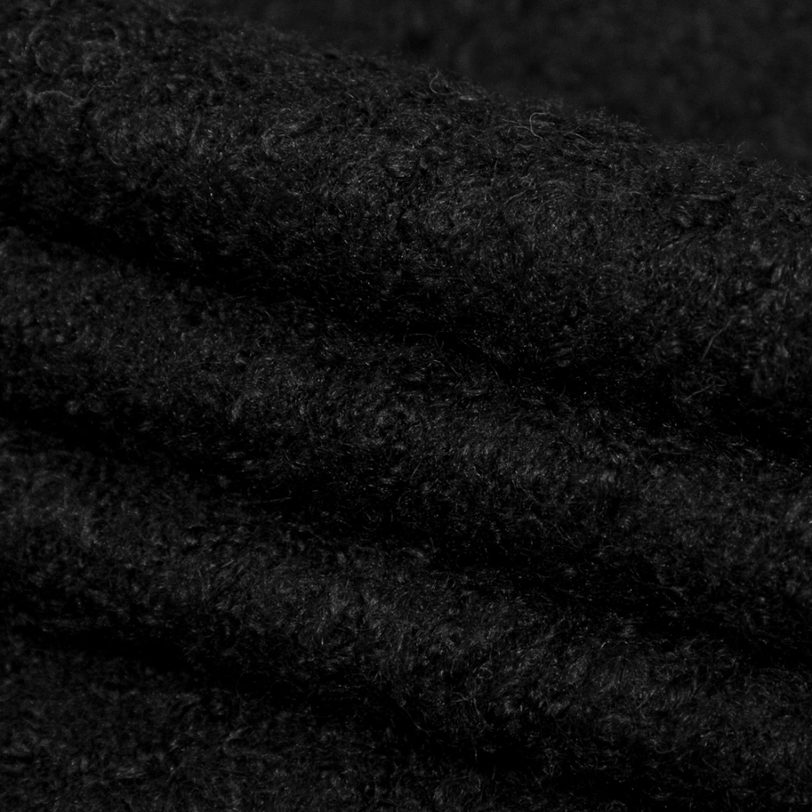 Black Boucled Blended Wool Knit - Boucle - Wool - Fashion Fabrics
