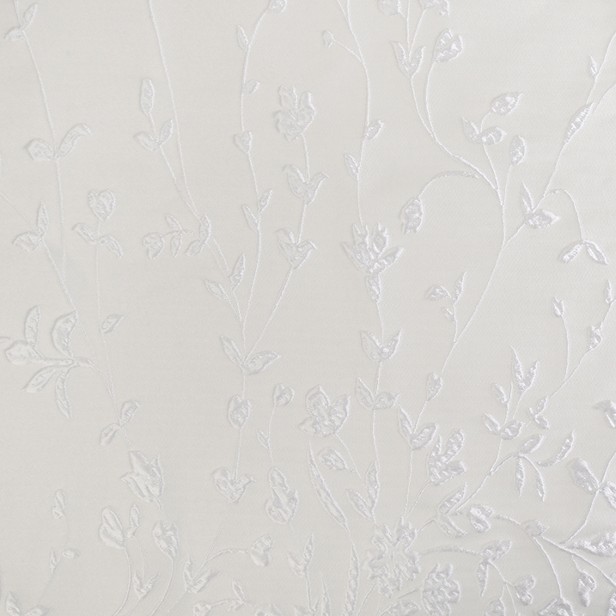 Carolina Herrera White Floral Silk Jacquard Panel | Mood Fabrics