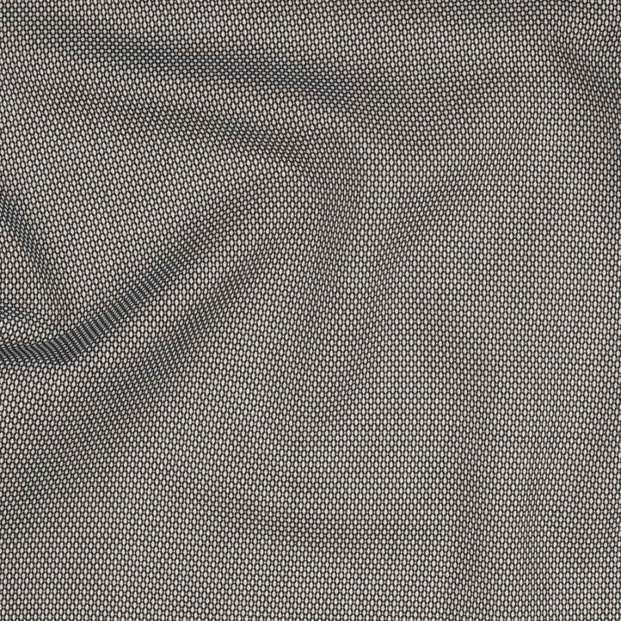Premium Black Geometric Dobby Cotton Shirting | Mood Fabrics