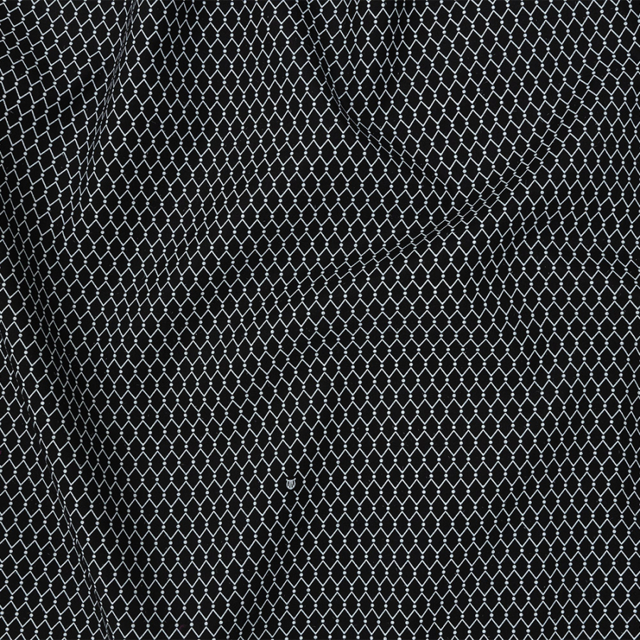 Italian Black and White Geometric Silk and Cotton Voile | Mood Fabrics