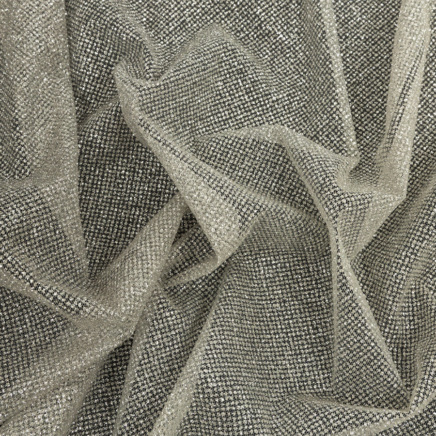 Starlet Luxury Gray and White Ombre Tulle with Metallic Platinum Glitter | Mood Fabrics