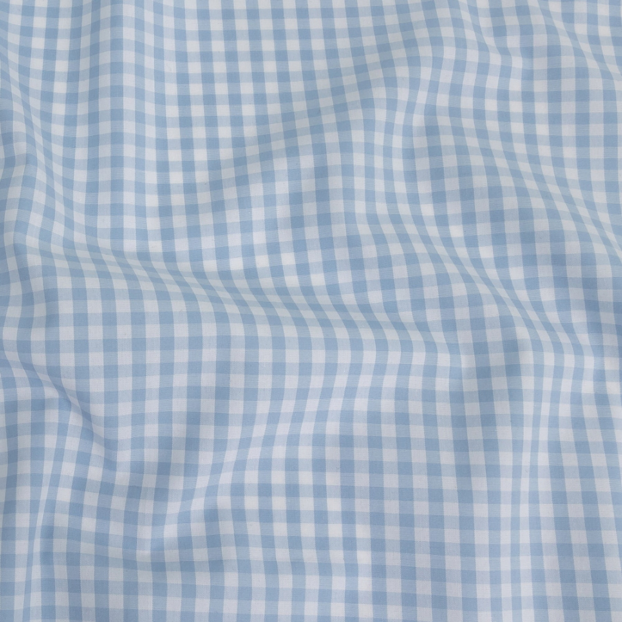Londrina Light Blue Organic Cotton Gingham - 0.25 | Mood Fabrics