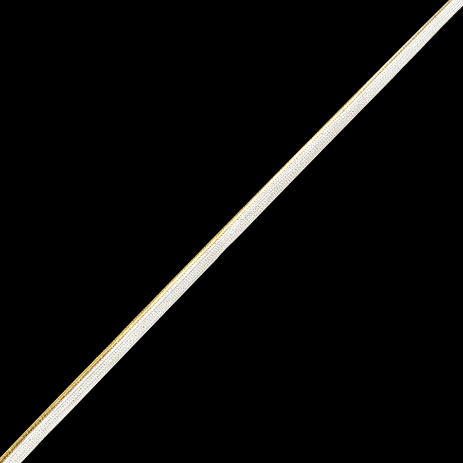 Metallic Gold Cord with Lustrous Off-White Lip - 0.3 | Mood Fabrics