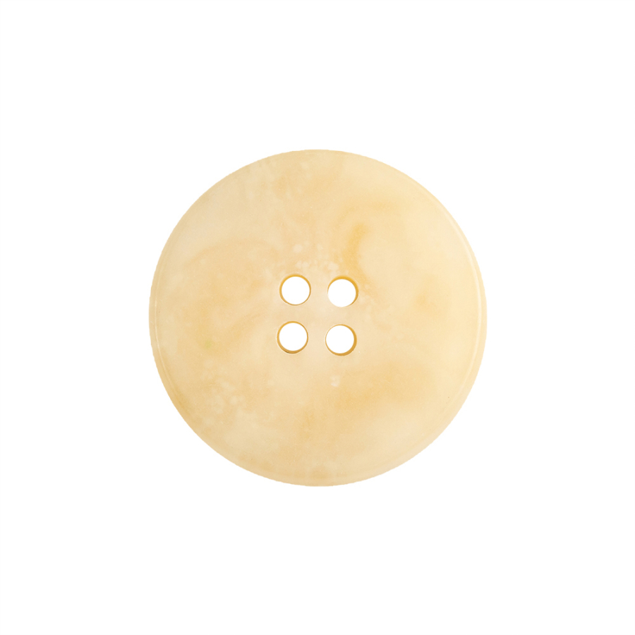 Ivory Translucent Splatter and Swirl 4-Hole Plastic Saucer Button - 40L/25.5mm | Mood Fabrics