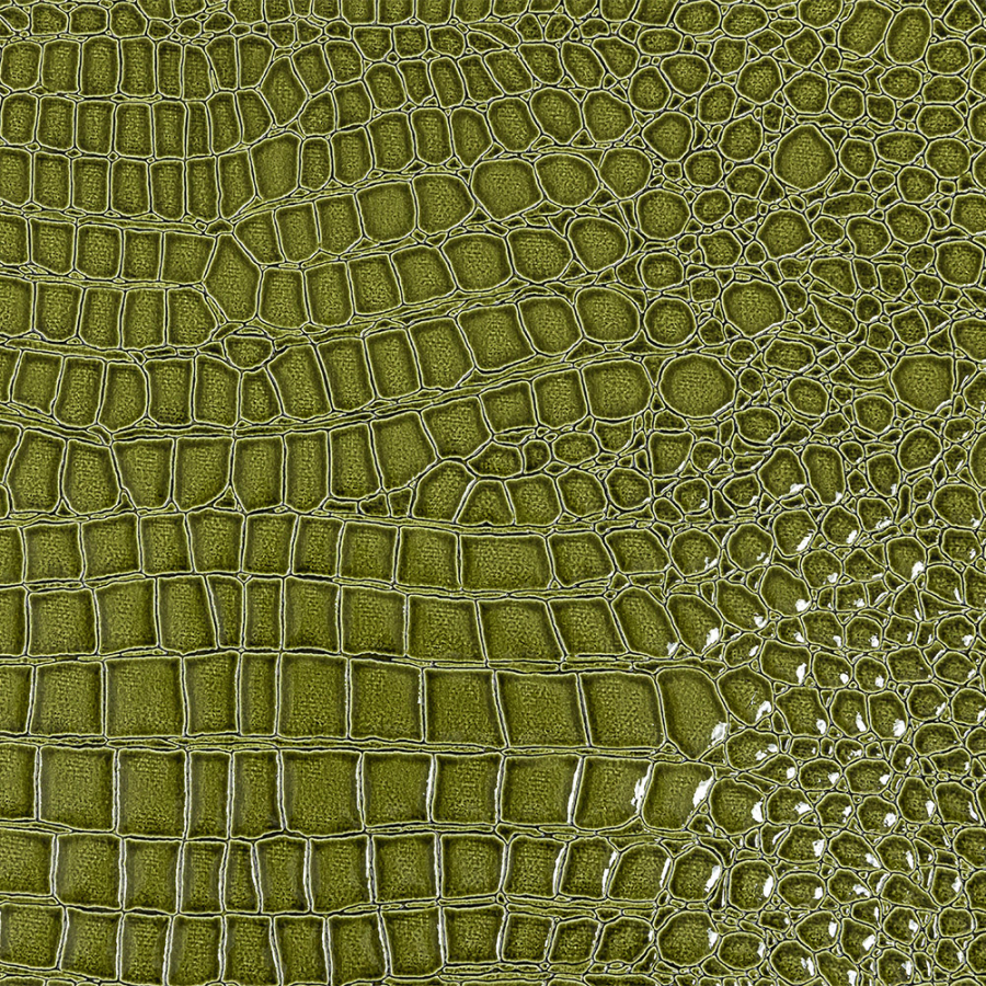 Brisbane Lime Faux Crocodile Patent Leather | Mood Fabrics