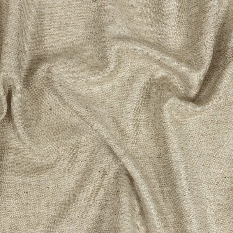 Toledo Heathered Oatmeal Cotton, Tencel and Linen Blended Woven | Mood Fabrics