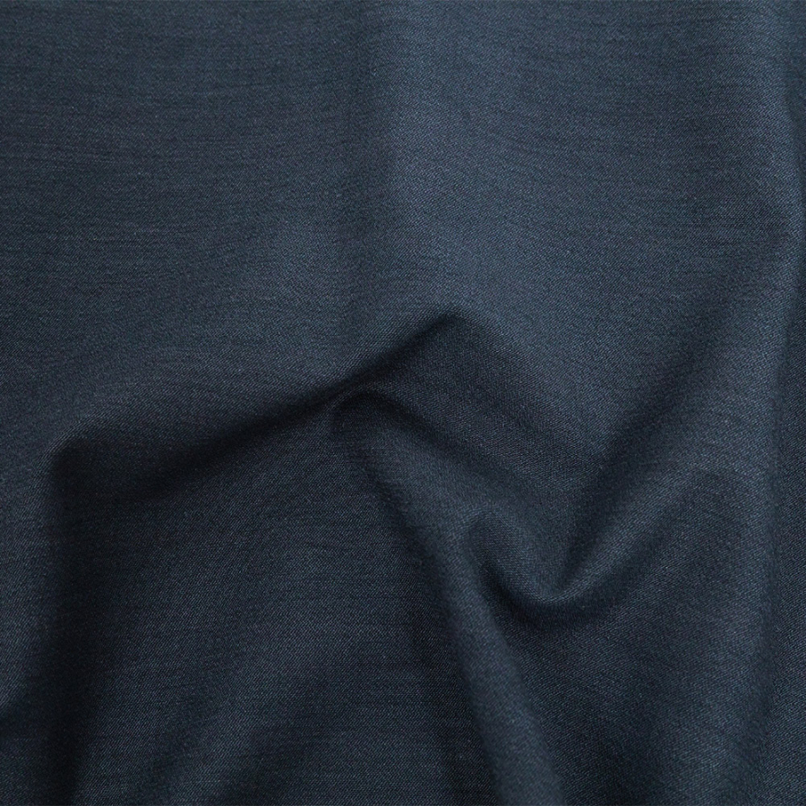 Dark Navy Stretch Cotton Twill | Mood Fabrics