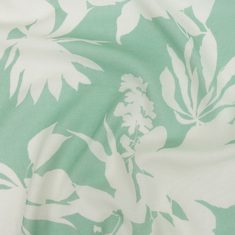 Mood Exclusive Seafoam Serene Silhouettes Sustainable Viscose and Linen Woven | Mood Fabrics