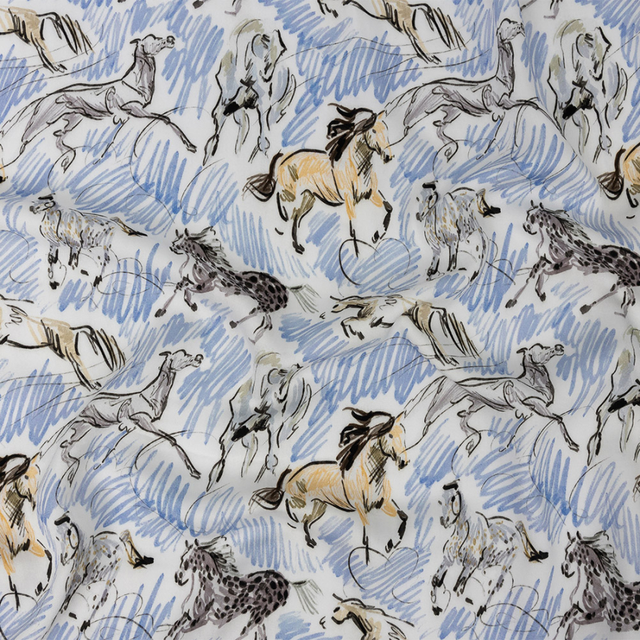 Mood Exclusive Periwinkle Horseplay Rayon Batiste | Mood Fabrics