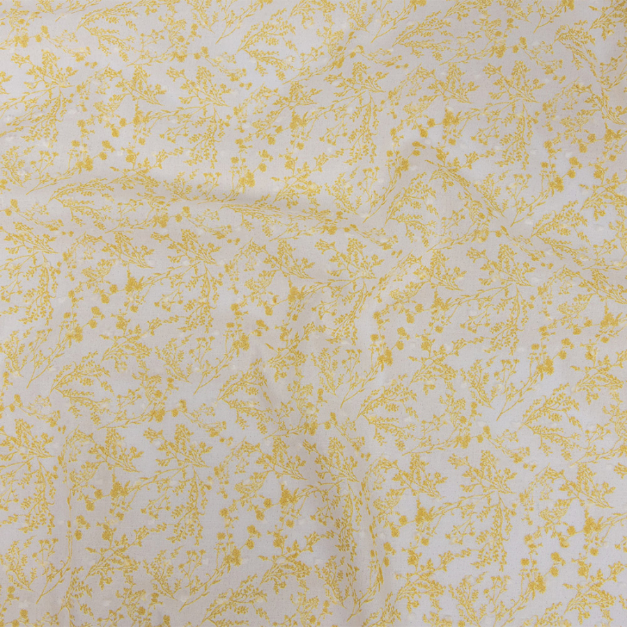 Mood Exclusive Yellow Branching Elegance Swiss Dot | Mood Fabrics