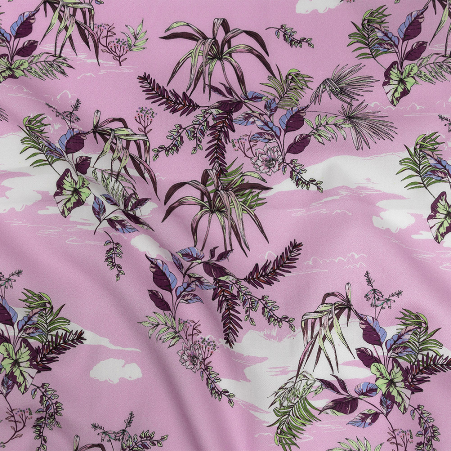 Mood Exclusive Lilac Ferns and Friends Cotton Voile | Mood Fabrics