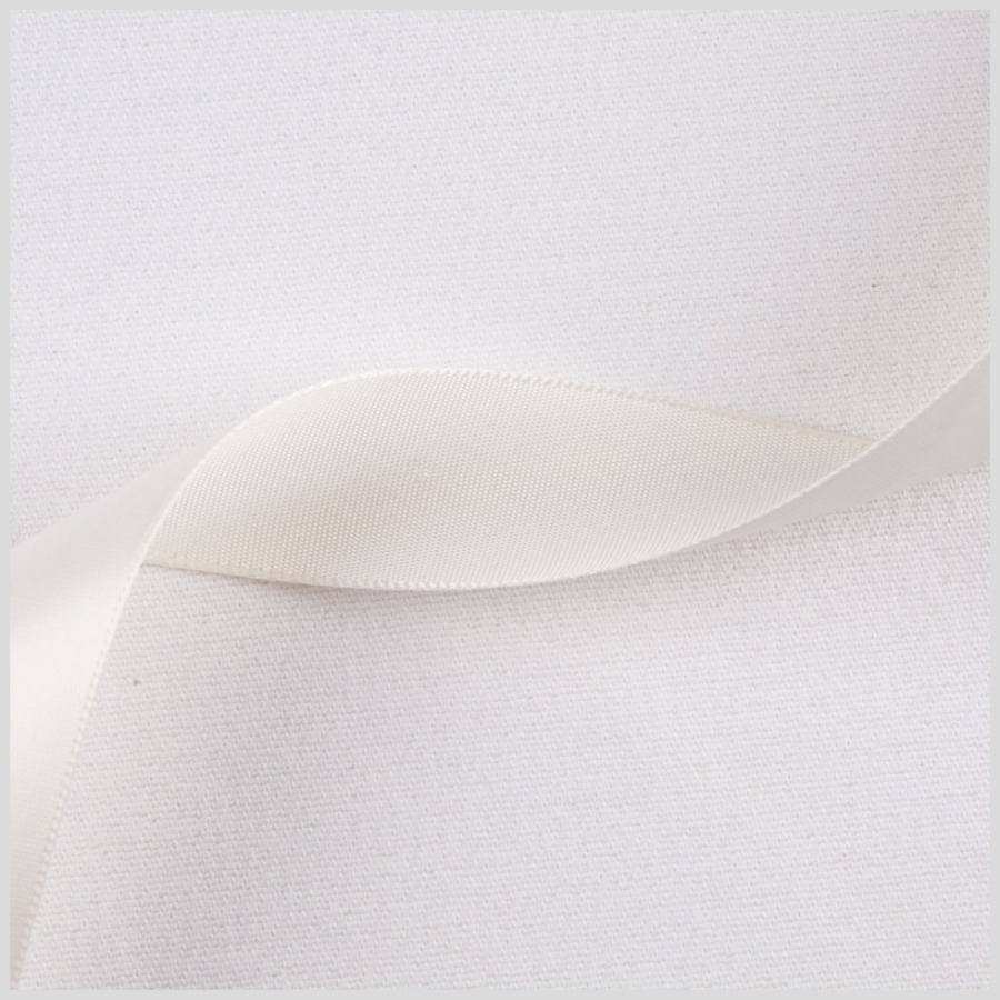 7/8 Antique White Single Face Satin Ribbon | Mood Fabrics