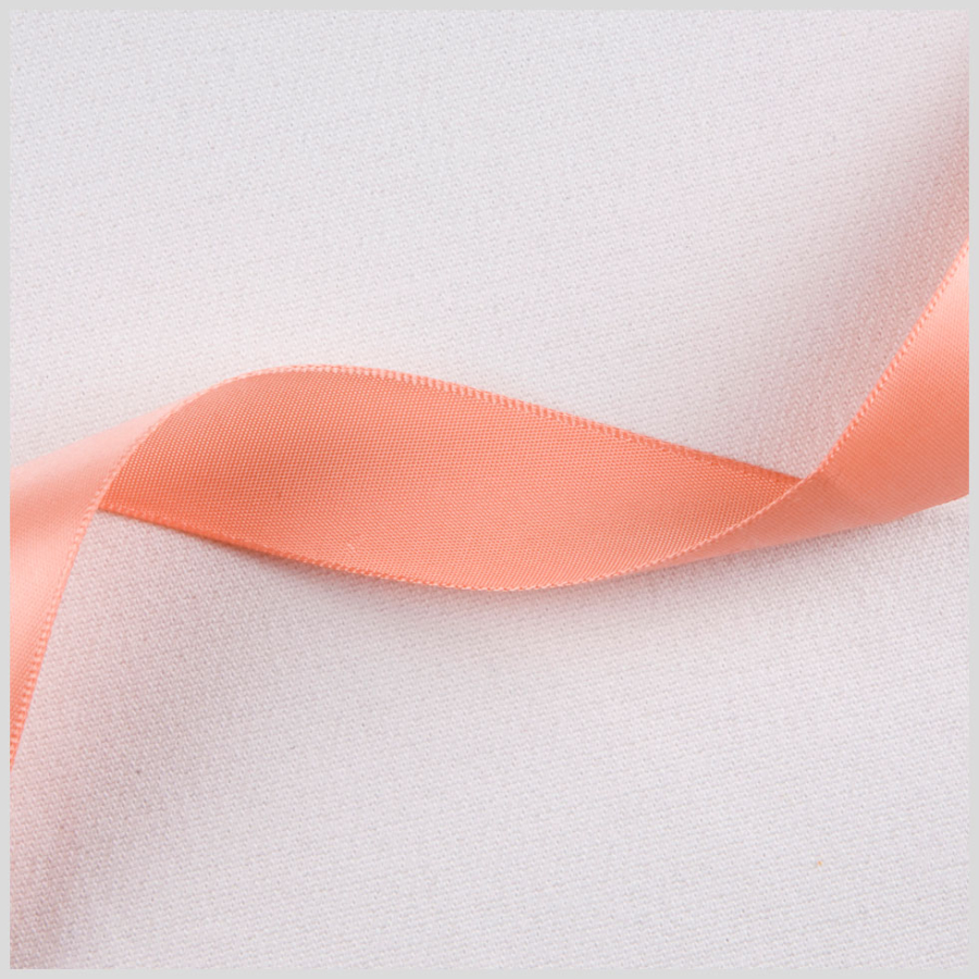 7/8 Peach Single Face Satin Ribbon | Mood Fabrics