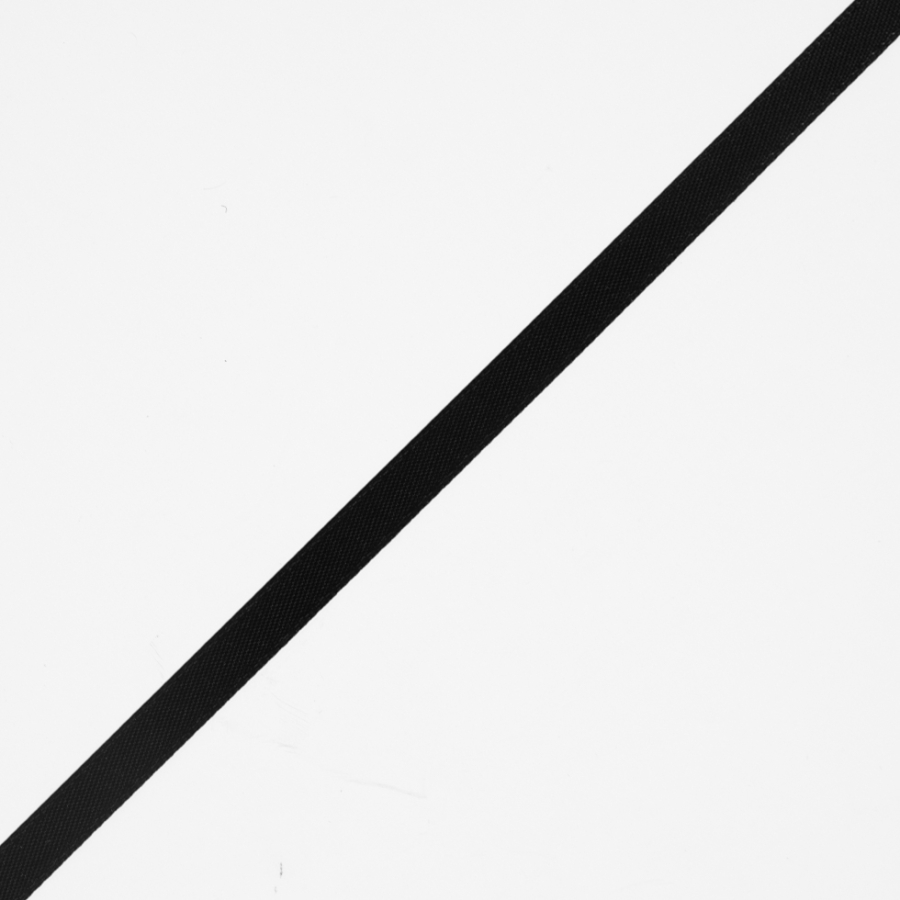 1/4 Black Single Face Satin Ribbon | Mood Fabrics
