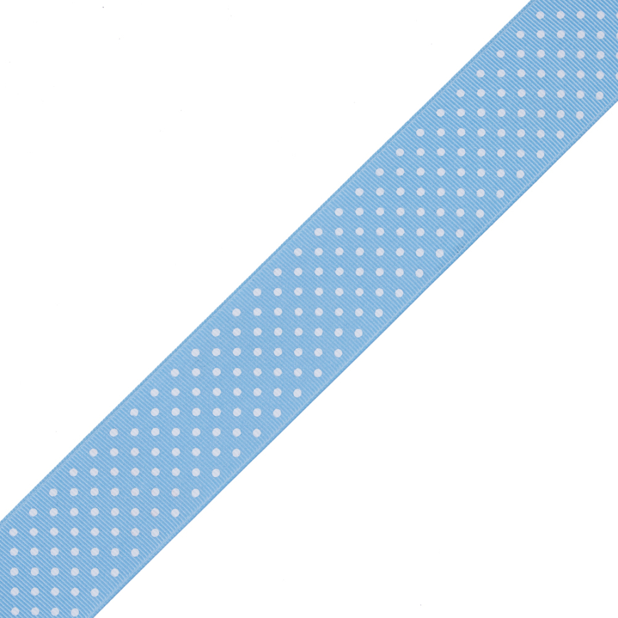 Blue Polka Dot Grosgrain Ribbon | Mood Fabrics