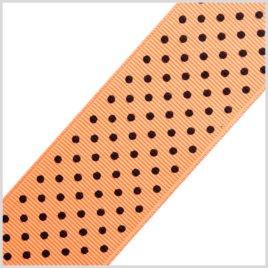 1.5 Apricot Polka Dot Grosgrain Ribbon | Mood Fabrics
