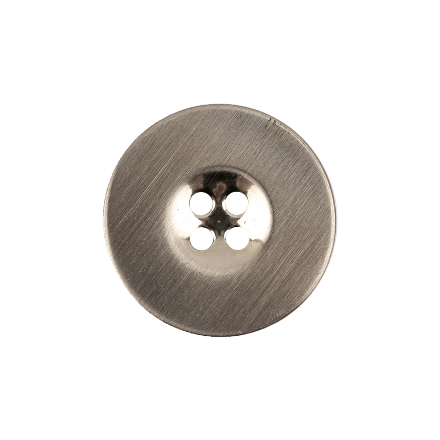 Italian Silver 4-Hole Metal Coat Button - 36L/23mm | Mood Fabrics