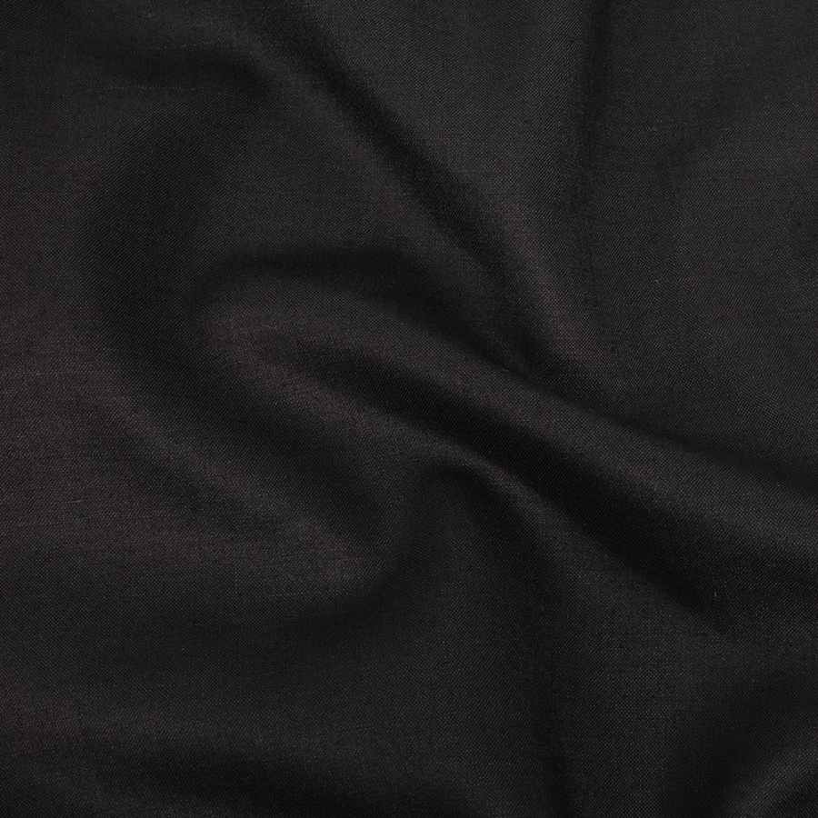 Rhea Black Solid Ramie Woven | Mood Fabrics