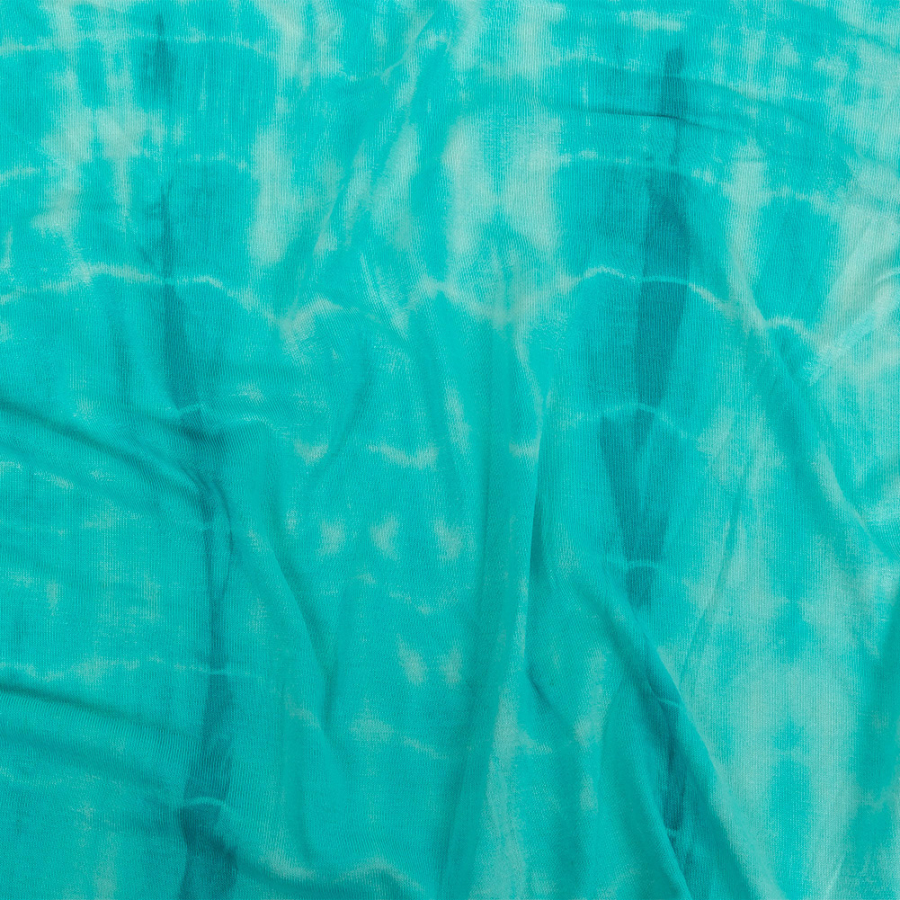 Turquoise Spine Tie Dye Rayon Jersey | Mood Fabrics