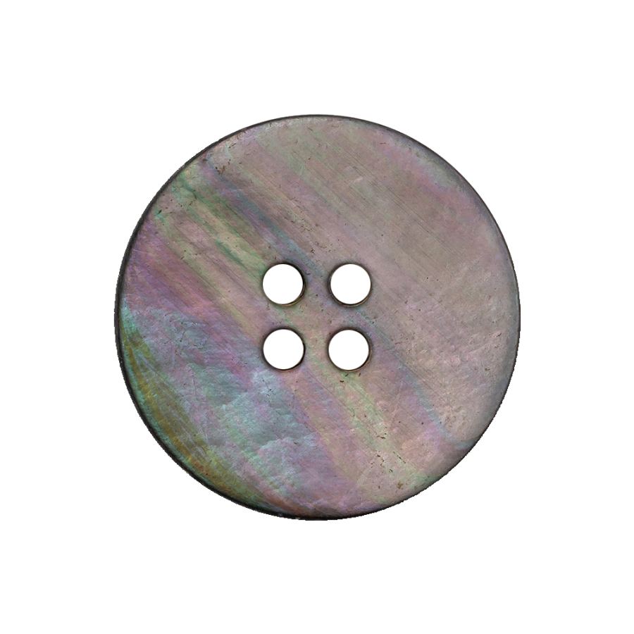 Gray, Purple and Sunburst Iridescent 4-Hole Smooth Top Shell Button - 40L/25.5mm | Mood Fabrics