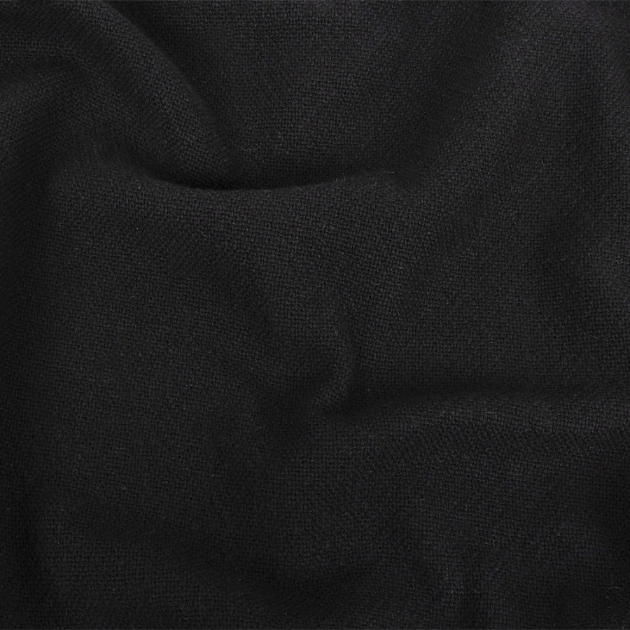 Black Basketwoven Chunky Cotton Coating | Mood Fabrics
