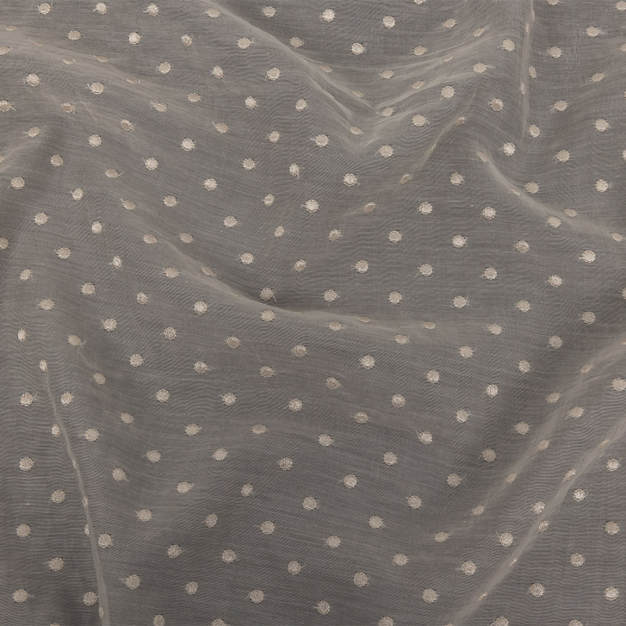 Famous Australian Designer Frozen Dew Embroidered Dots Cotton and Silk Voile | Mood Fabrics