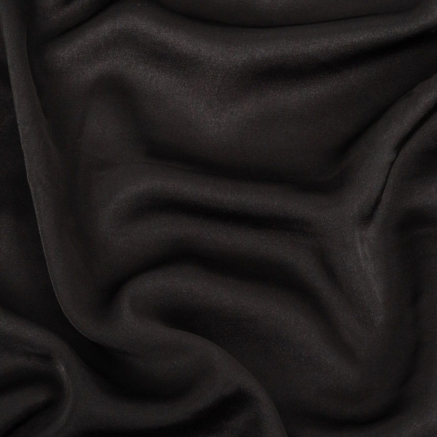 Famous Australian Designer Black Heavy Drape Viscose Sateen | Mood Fabrics