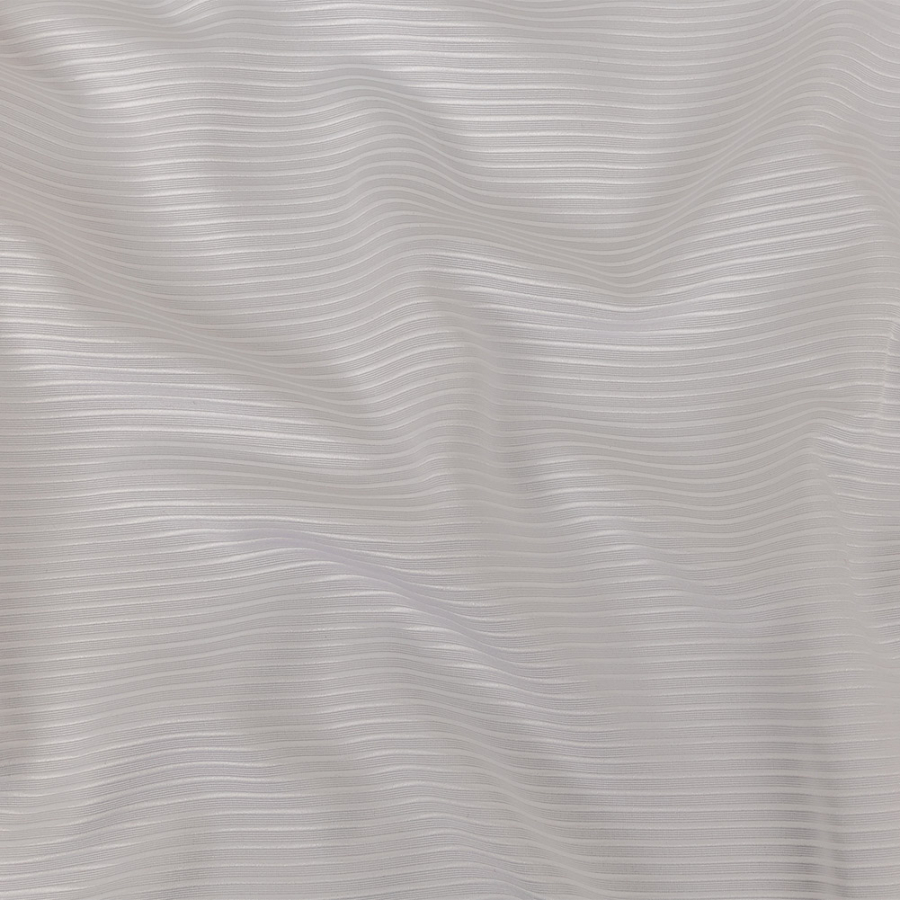 White Polyester Faille with Raised Ridges | Mood Fabrics